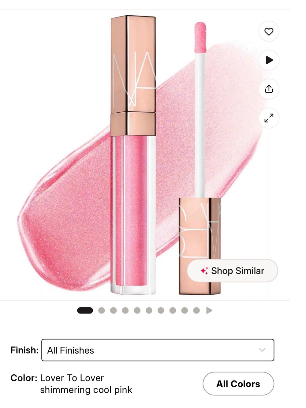 NARS Afterglow Lip Shine Gloss – Lover To Lover (Shimmering Pink) | New